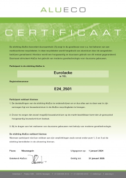 Alueco Certificaat keurmerk